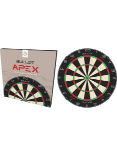   Bullet Apex sisal darts tábla, penge térrács, lézervágott számgyűrű, brazil kender