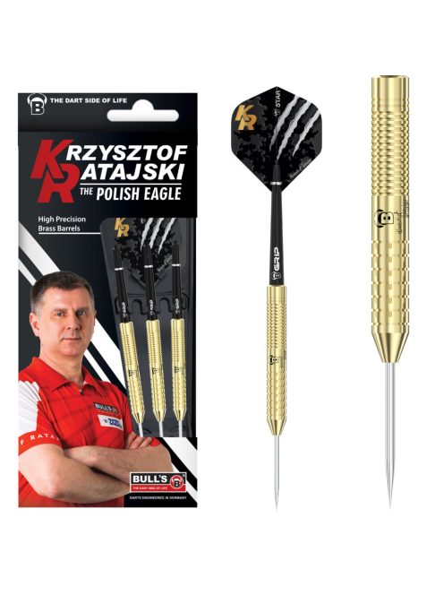 BULL'S Krzysztof Ratajski Brass Gold Steel Dart, 22g