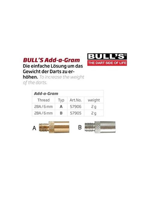 dart plussz súly Bull's 2g alu