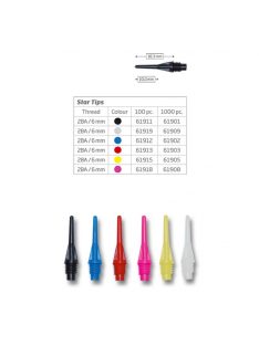   BULL'S DARTS HEGY STAR TIPS RÖVID SÁRGA 100DB 2B/A STANDARD MENETES