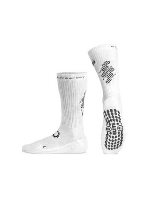 Elite csúszásgátlós futball zokni/sportszár, fehér M méretben 41-46