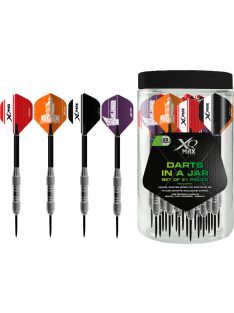   XQ Max Darts szett steel, 21 db 23 g nyíl, szár, toll, vegyes színben, műa. Dobozban