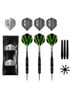   XQ MAX Darts szett steel 23 g, + 6 db toll, + 3 db szár + 8 db tollvédő kiegészítőkkel