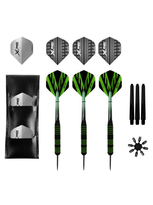 XQ MAX Darts szett steel 23 g, + 6 db toll, + 3 db szár + 8 db tollvédő kiegészítőkkel
